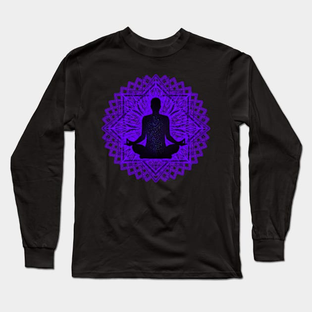 Meditation - Sacred Geometry Long Sleeve T-Shirt by ddtk